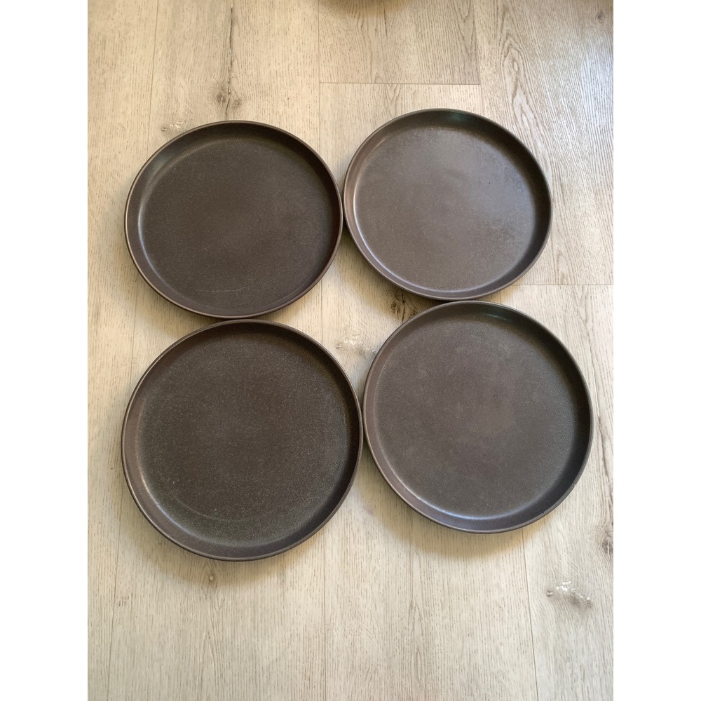 Threshold Poly‎ Bronze Dinner Plates Set of 4 Stoneware Brown Textured 10.5 inch